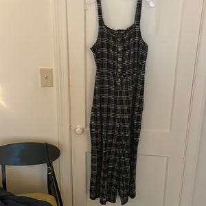 Black plaid jumpsuit